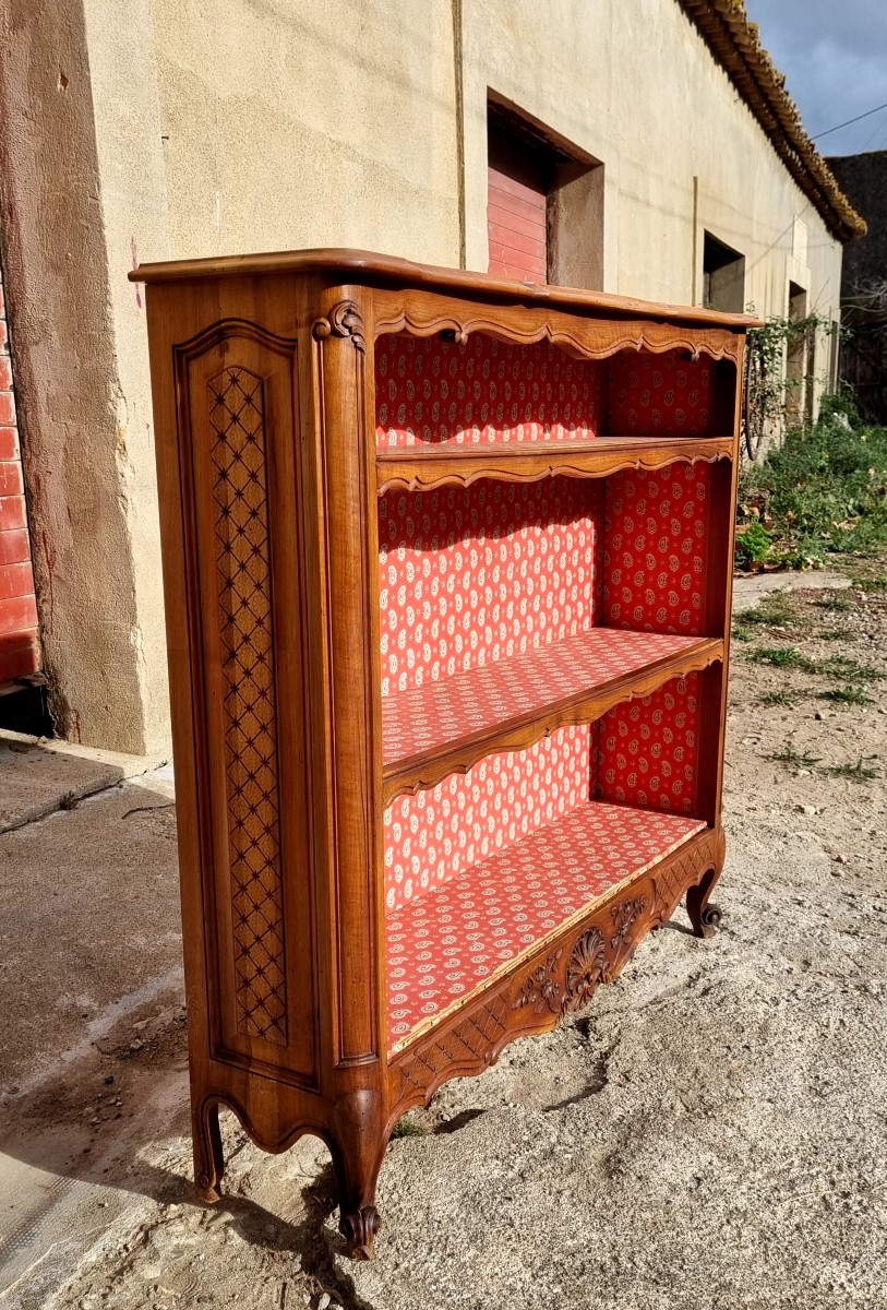 Bibus Louis XV en noyer et d'époque XIXé -photo-3