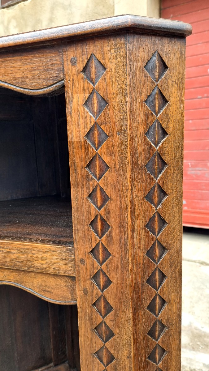 Pair Of Transition Style Corner Cabinets, In Oak And Dating From The 19th Century -photo-3
