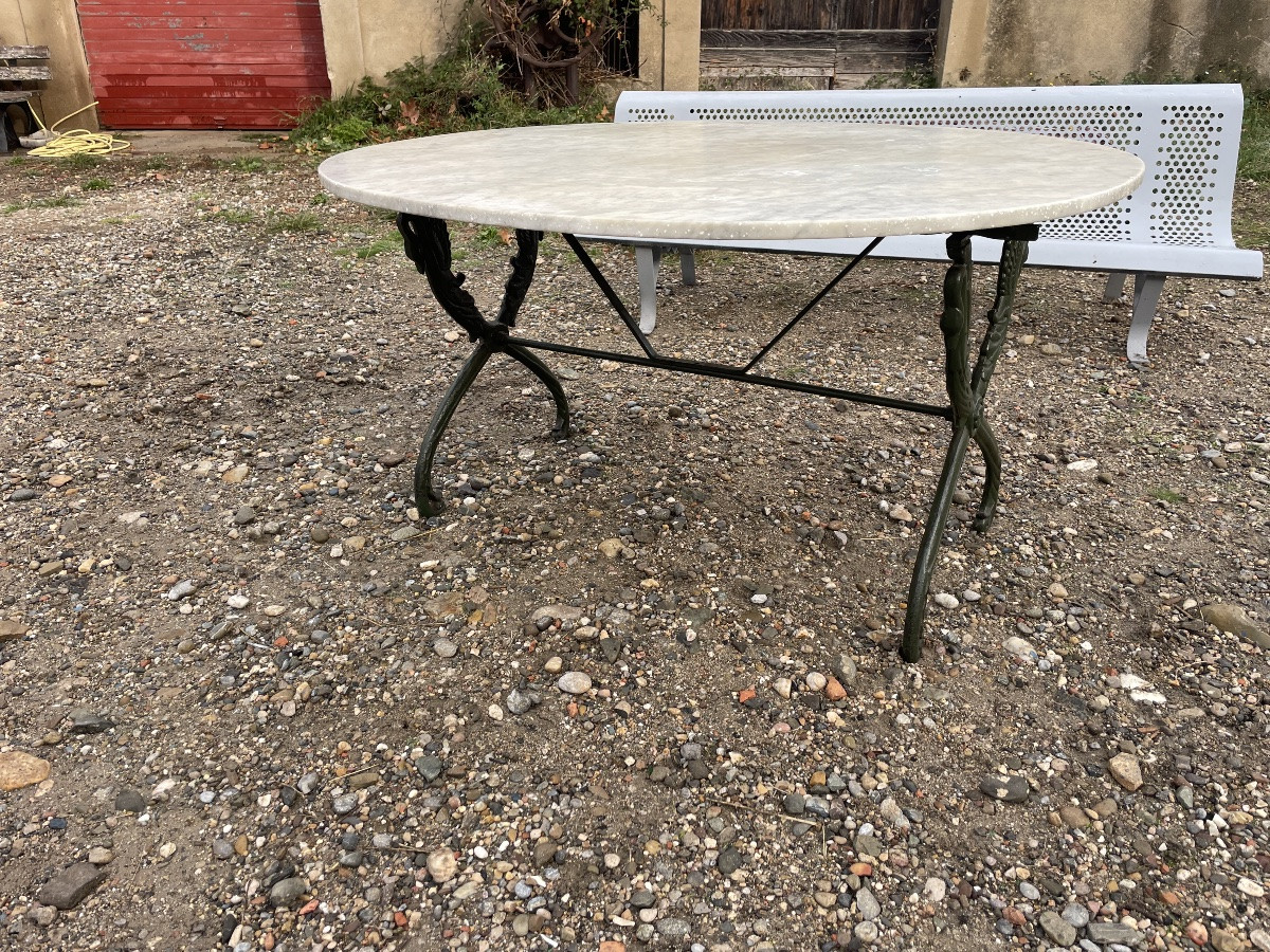 Antique Cast Iron Garden Table From The 19th Century -photo-2