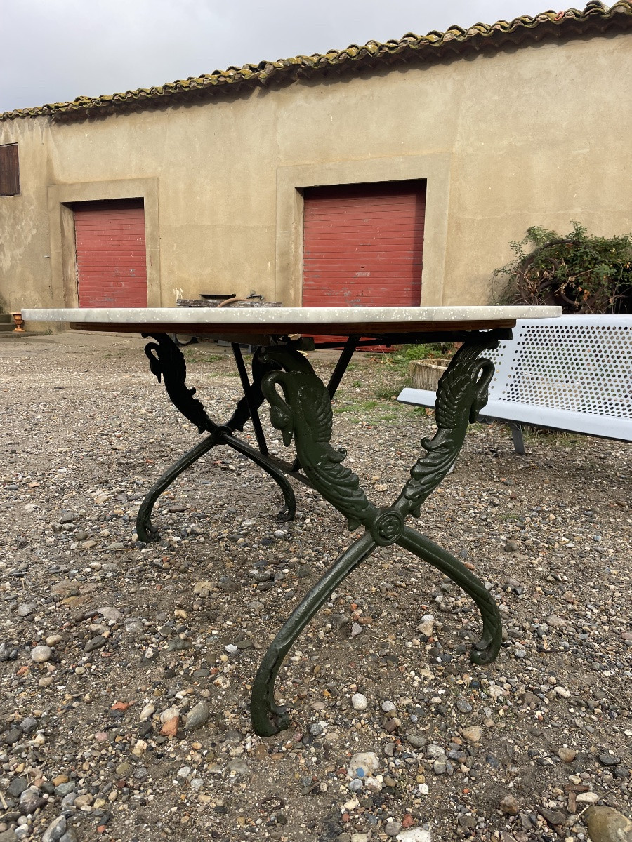 Antique Cast Iron Garden Table From The 19th Century -photo-3