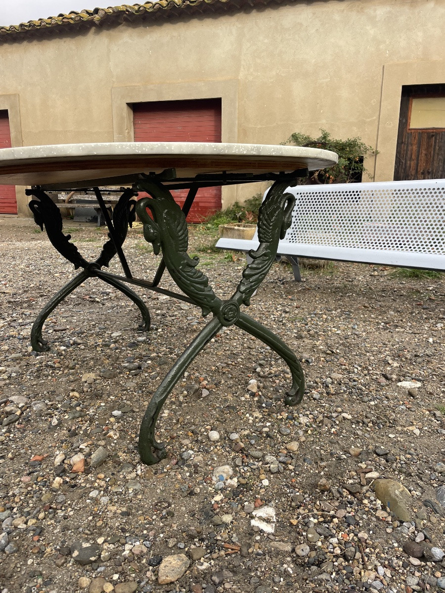 Antique Cast Iron Garden Table From The 19th Century -photo-4