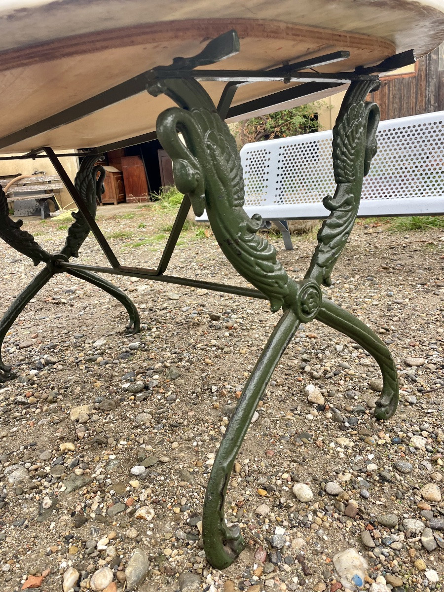 Antique Cast Iron Garden Table From The 19th Century -photo-7