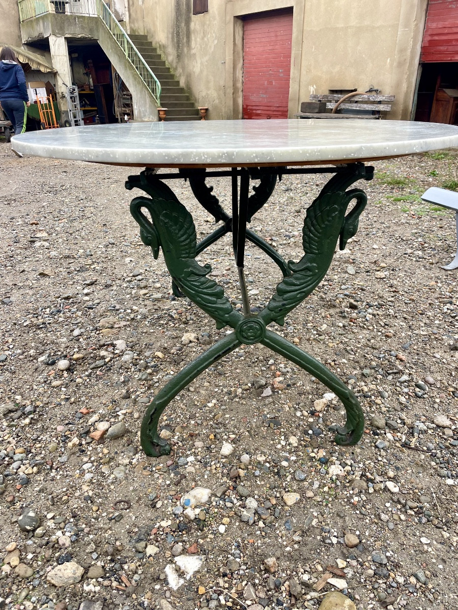 Antique Cast Iron Garden Table From The 19th Century 