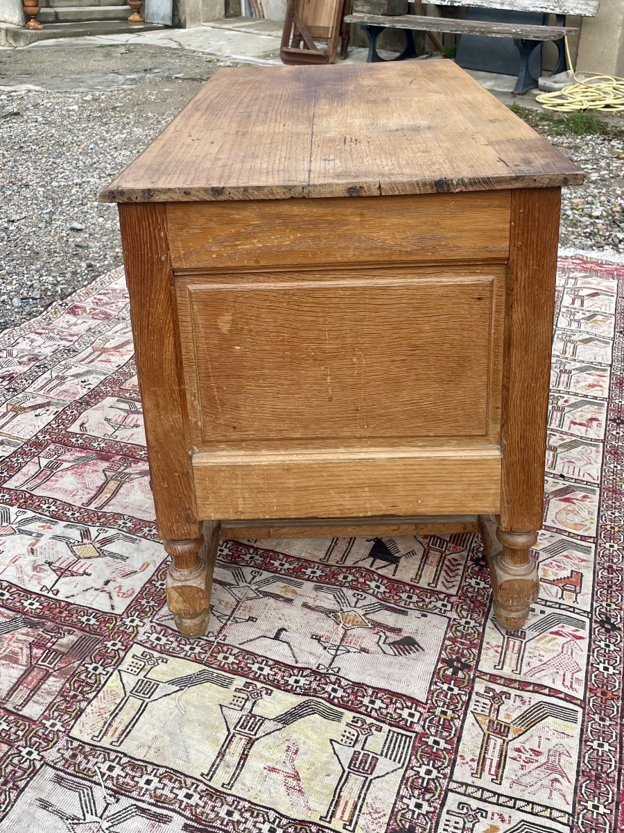 Bureau à caissons louis XIVen chêne d epoque XVIIIem siecle-photo-4