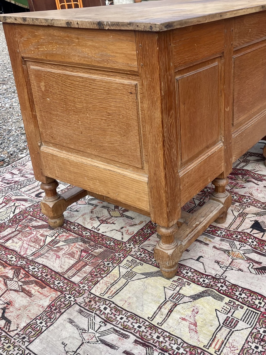 Bureau à caissons louis XIVen chêne d epoque XVIIIem siecle-photo-1