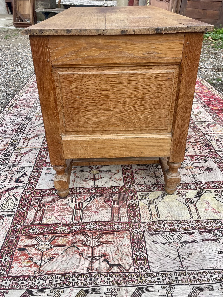 Bureau à caissons louis XIVen chêne d epoque XVIIIem siecle-photo-2