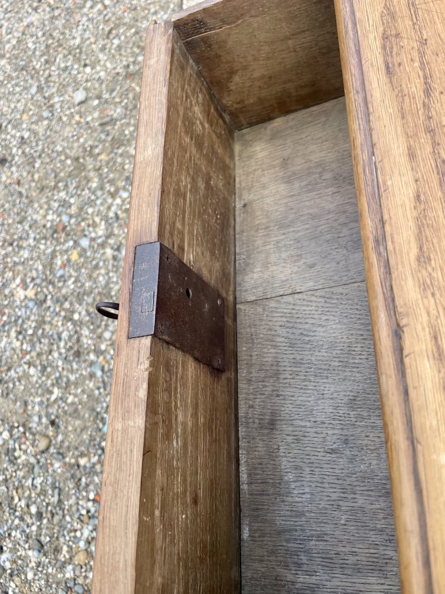 Bureau à caissons louis XIVen chêne d epoque XVIIIem siecle-photo-7