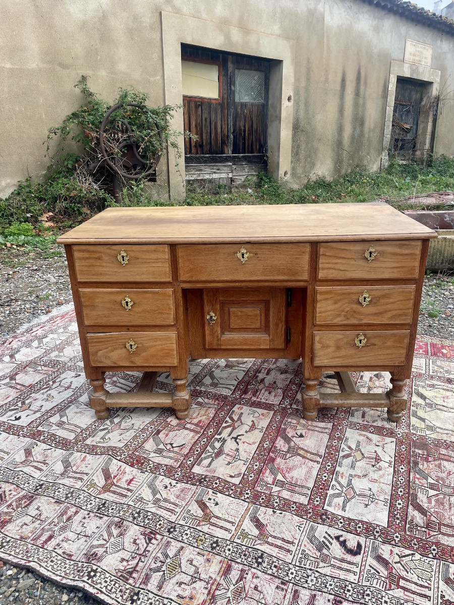 Bureau à caissons louis XIVen chêne d epoque XVIIIem siecle