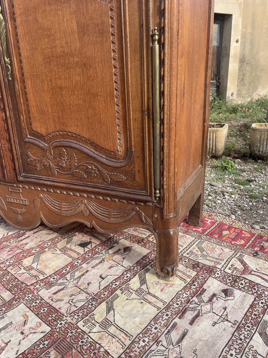 Armoire normande de mariage en chêne d époque XVIIIEM siècle -photo-2