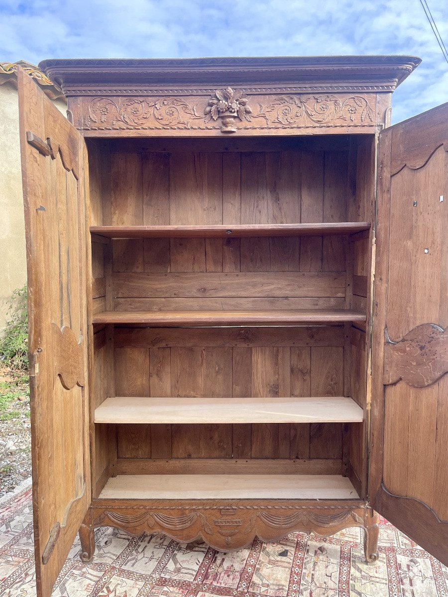 Armoire normande de mariage en chêne d époque XVIIIEM siècle -photo-3