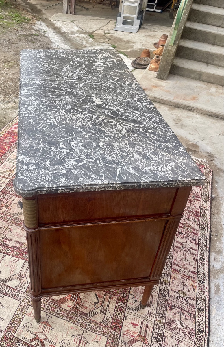 Louis XVI Style Chest Of Drawers, In Mahogany, 18th Century -photo-3