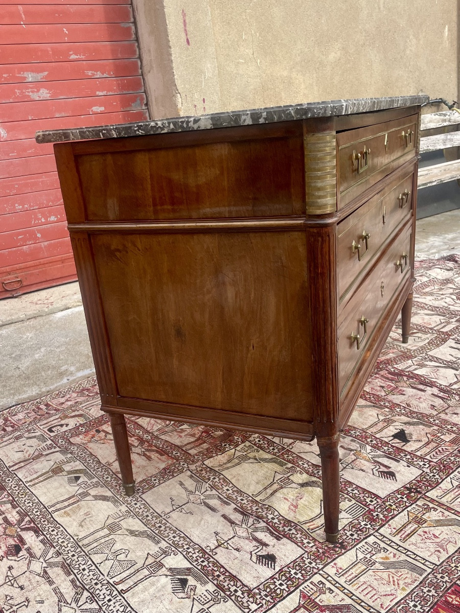 Louis XVI Style Chest Of Drawers, In Mahogany, 18th Century -photo-4