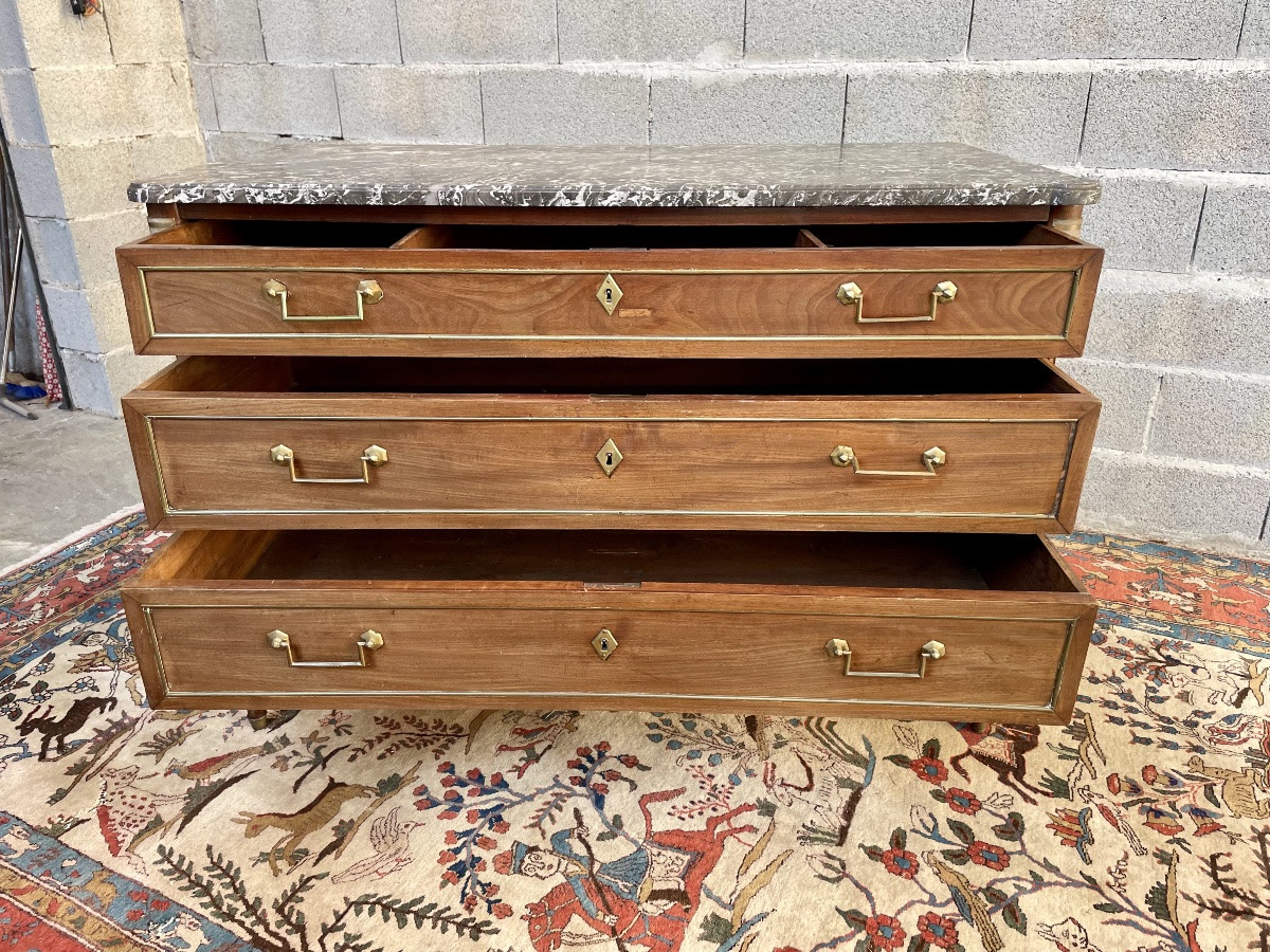Louis XVI Style Chest Of Drawers, In Mahogany, 18th Century -photo-2