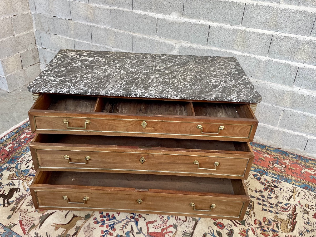 Louis XVI Style Chest Of Drawers, In Mahogany, 18th Century -photo-3
