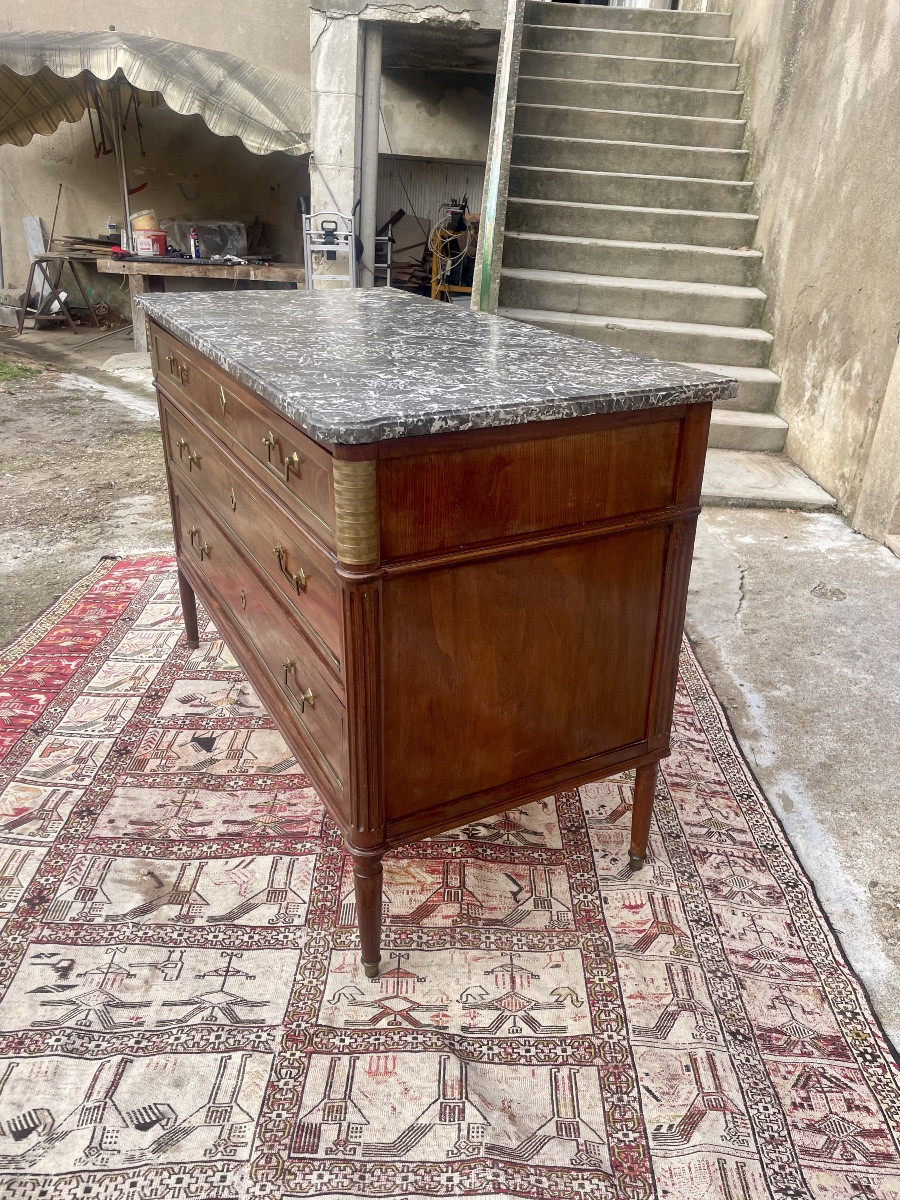 Louis XVI Style Chest Of Drawers, In Mahogany, 18th Century -photo-1