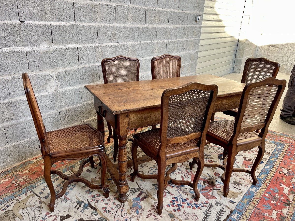 Table de ferme louis XIII, en chêne, d epoque XVIIem siècle -photo-4