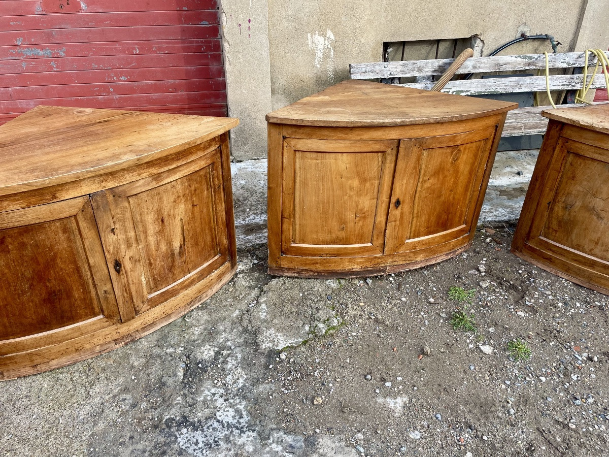 Suite de 4 encoignures , directoires en noyers d’époque XVIIIIem siècle -photo-1