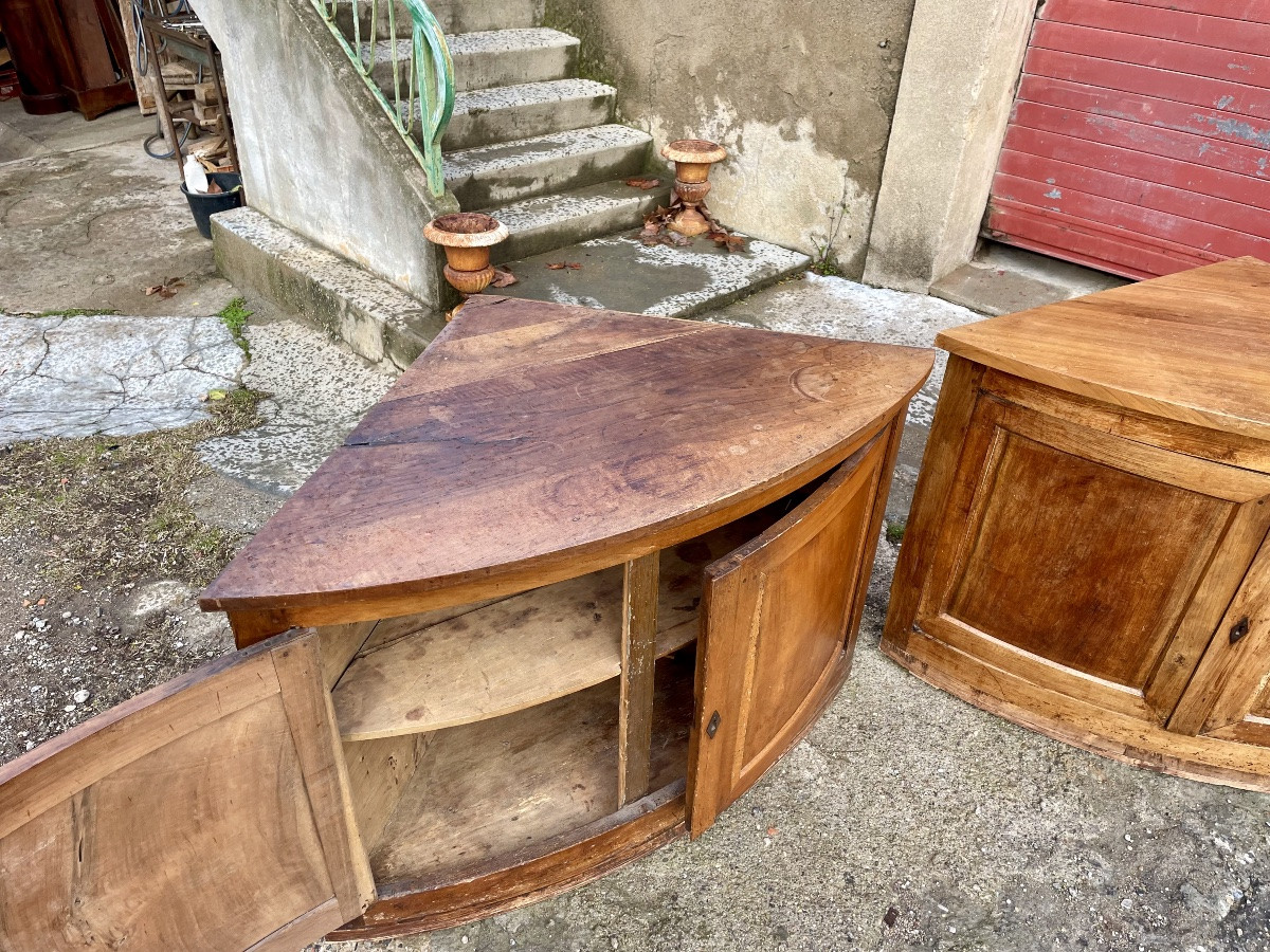 Suite de 4 encoignures , directoires en noyers d’époque XVIIIIem siècle -photo-2