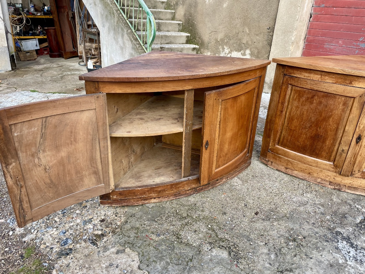 Suite de 4 encoignures , directoires en noyers d’époque XVIIIIem siècle -photo-3