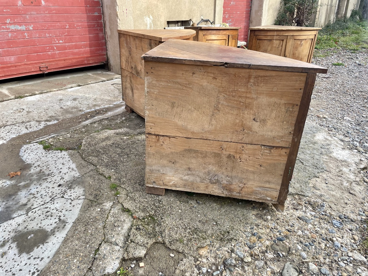 Suite de 4 encoignures , directoires en noyers d’époque XVIIIIem siècle -photo-8