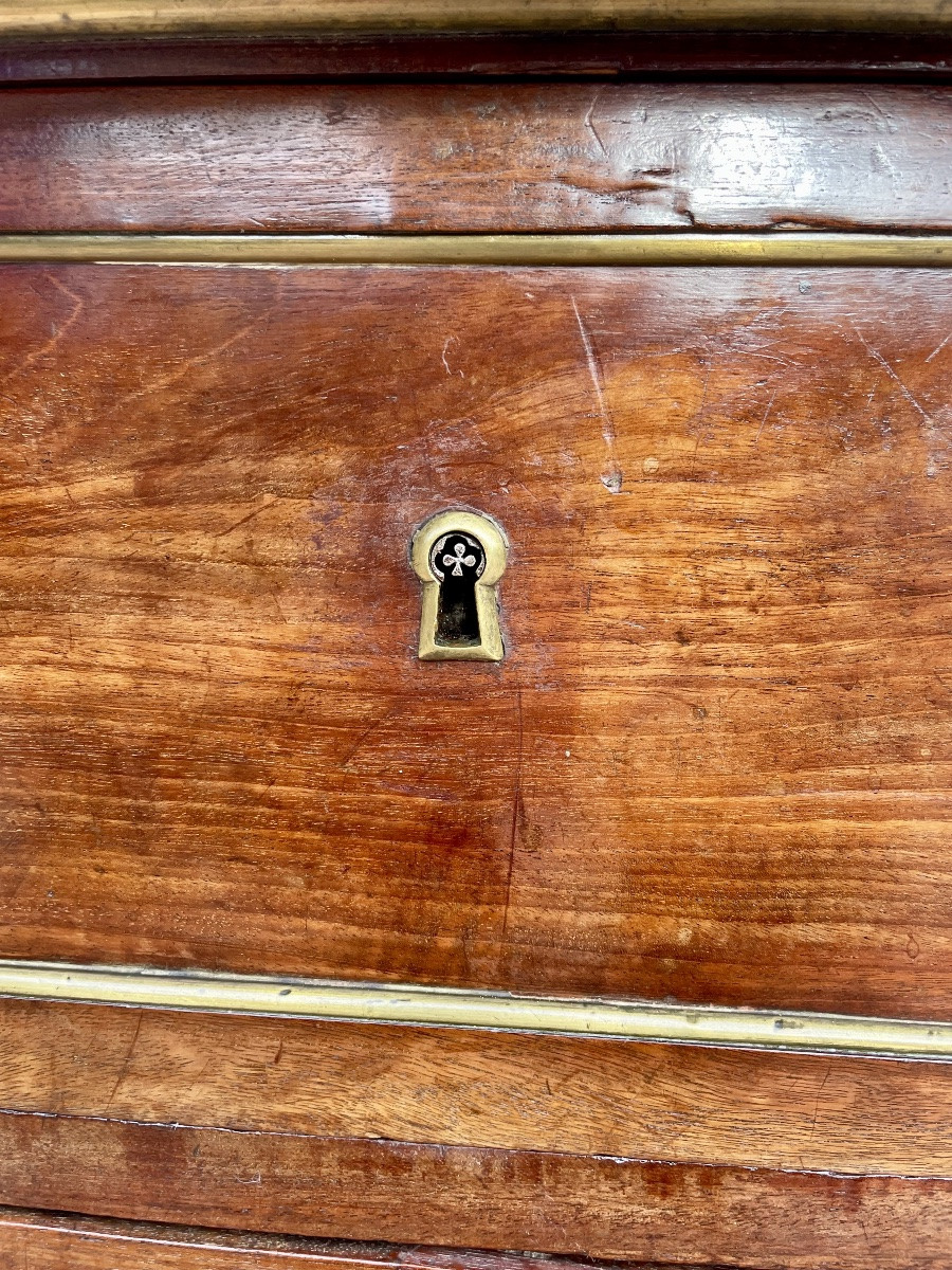Commode Louis XVI, en acajou et laiton d’époque XVIIIem siècle -photo-5