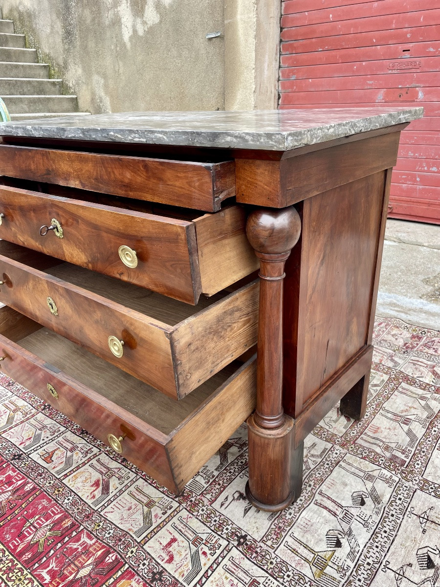 Commode,,,, secrétaire Empire, en noyer d’époque XIXE siècle -photo-6