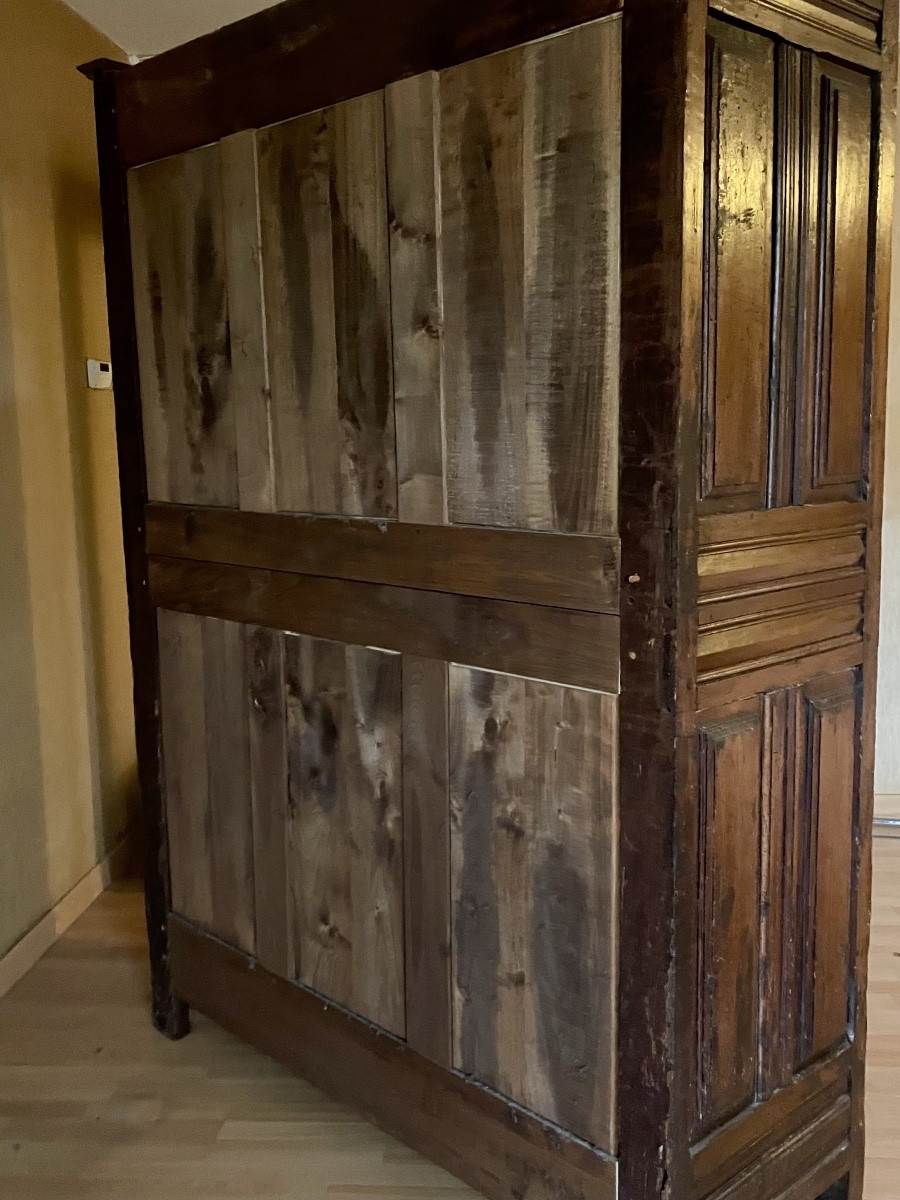 Armoire louis XIII en noyer d’époque XVIIem siècle -photo-2