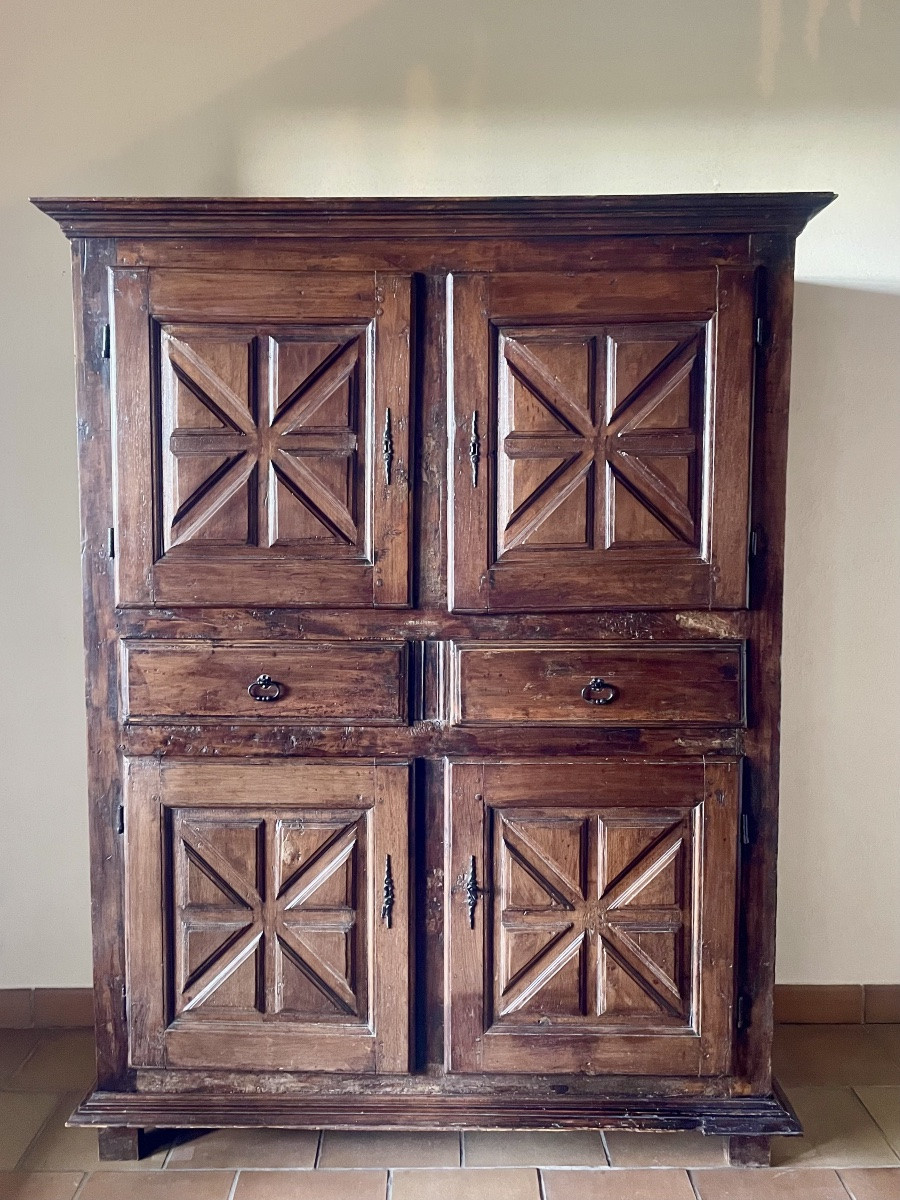 Buffet, 4 portes Louis XIII en noyer d’époque XVIIem siècle -photo-8