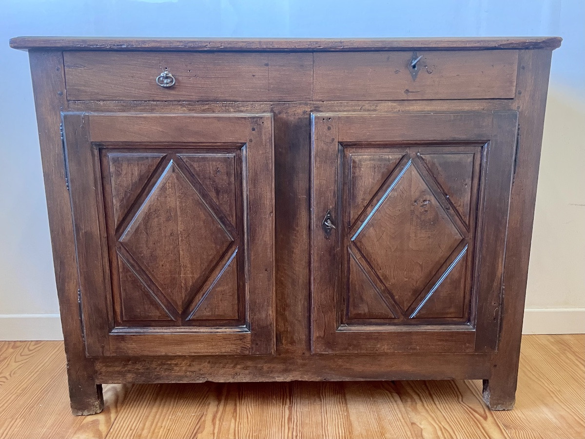 Buffet, deux portes Louis XIII en noyer  d’époque  XVIIem siècle -photo-6