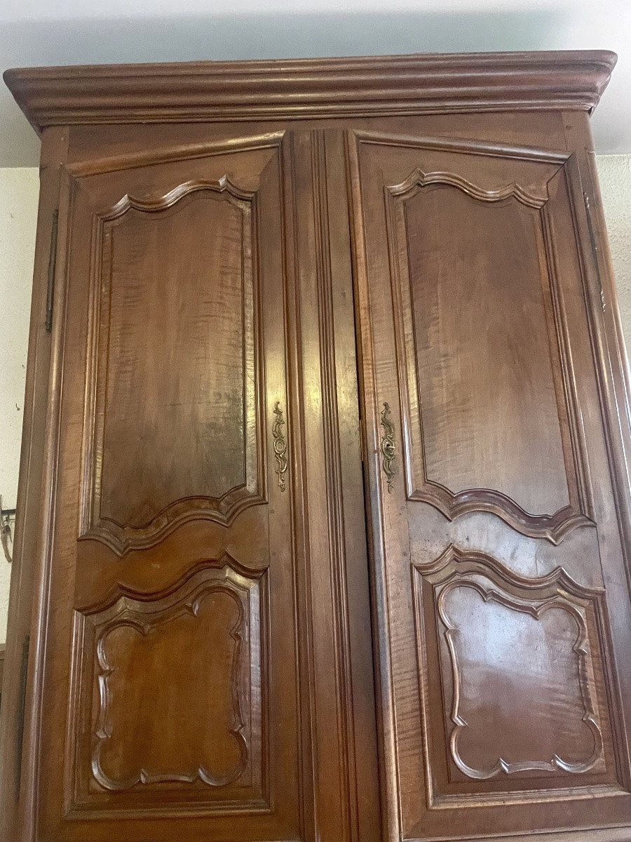 Louis XV Style Provençal Walnut Wardrobe, Dating From The 18th Century.-photo-2