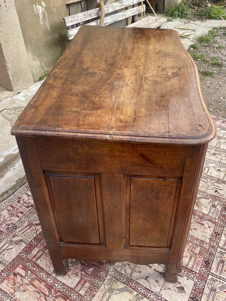 Commode galbée,  provençale Louis XV en noyer des époques XVIIIem siecle.-photo-7