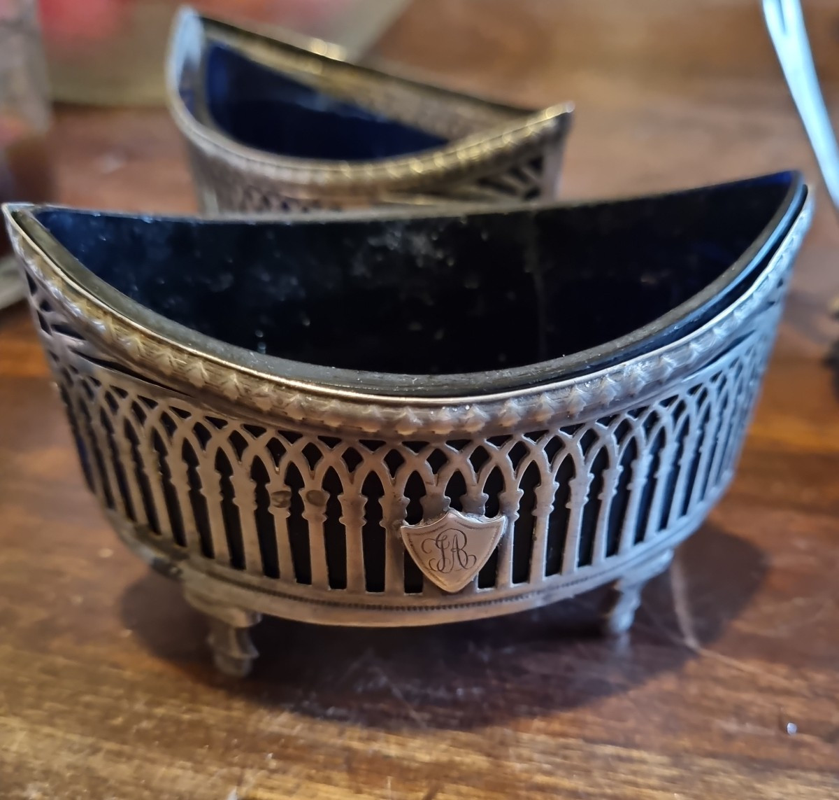 Ménagère a condiments en argent époque XIXé -photo-7