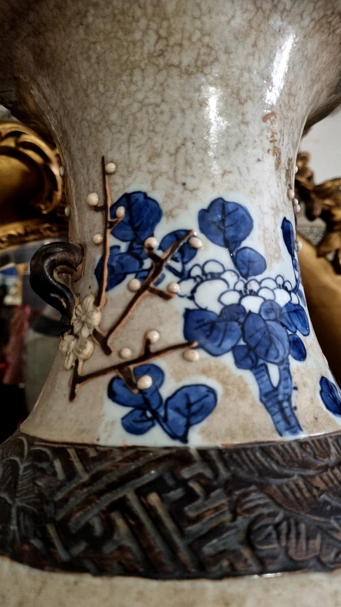 Blue And White Nanking Vase Mounted As A Lamp, China, 19th Century-photo-2