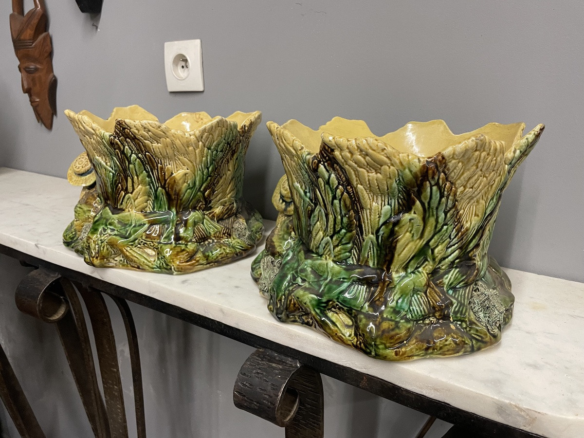 Pair Of 19th-century Majolica Planters -photo-6