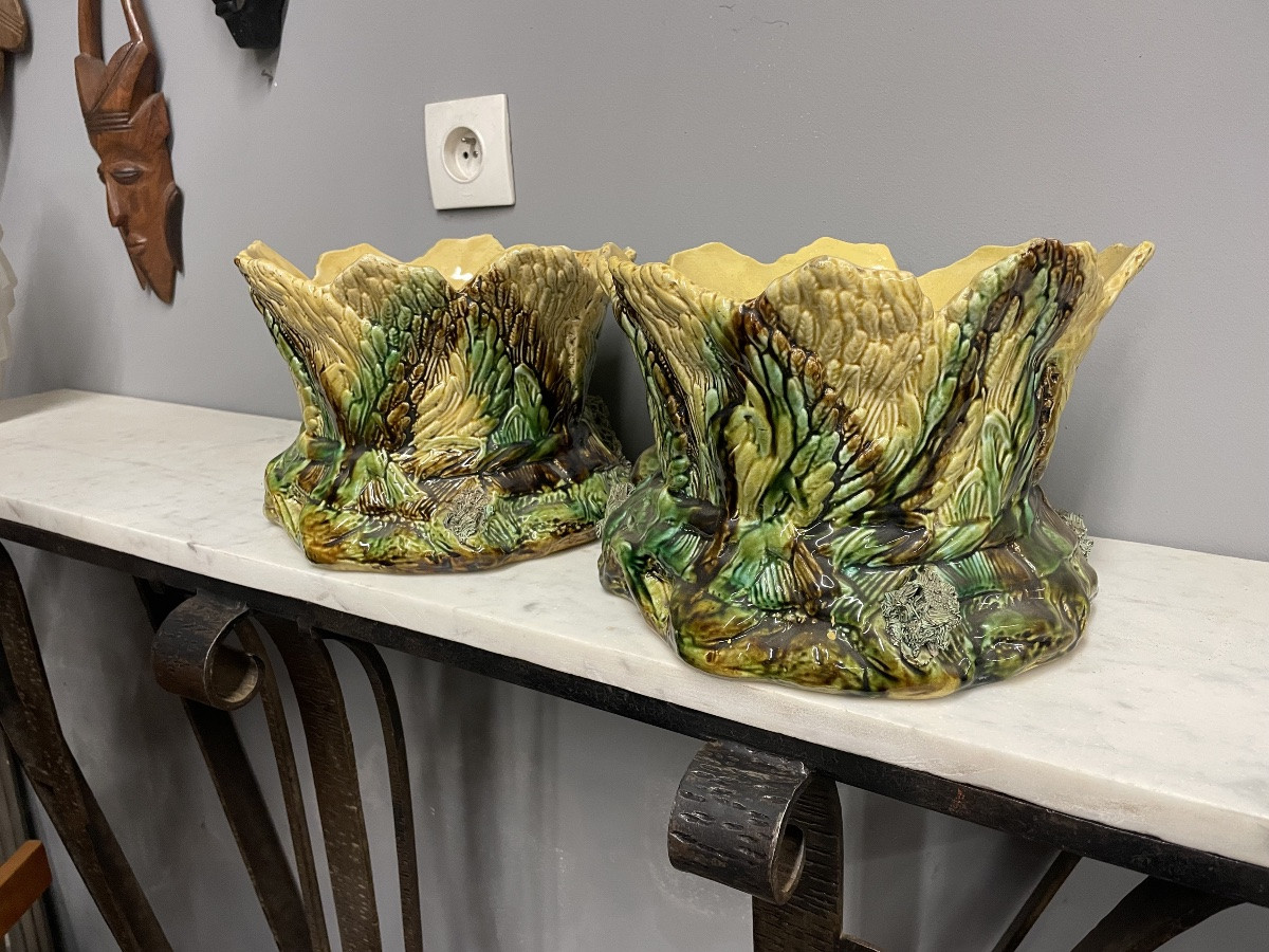 Pair Of 19th-century Majolica Planters -photo-7