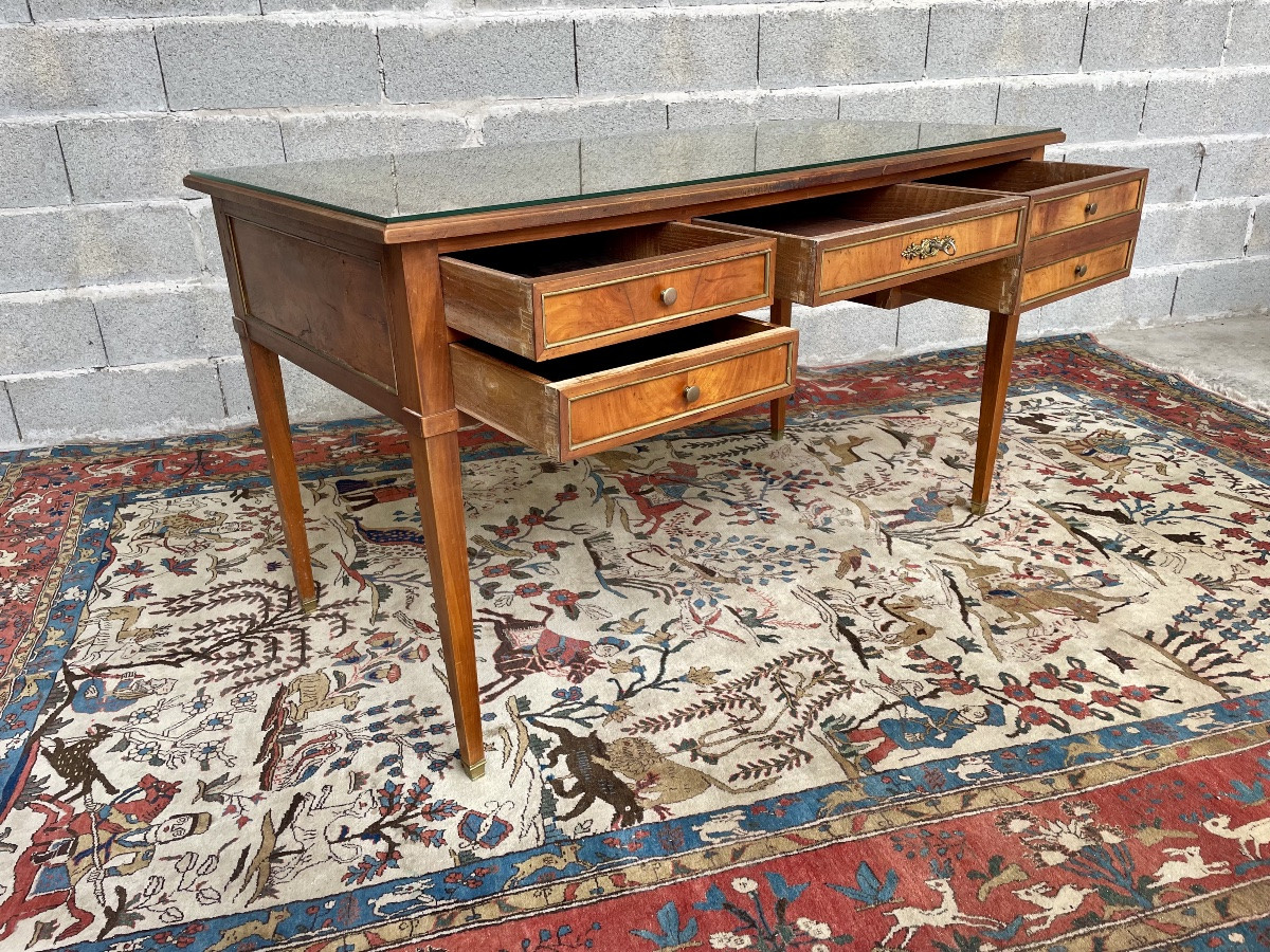 Louis XVI Style Mahogany Desk, 19th Century-photo-3