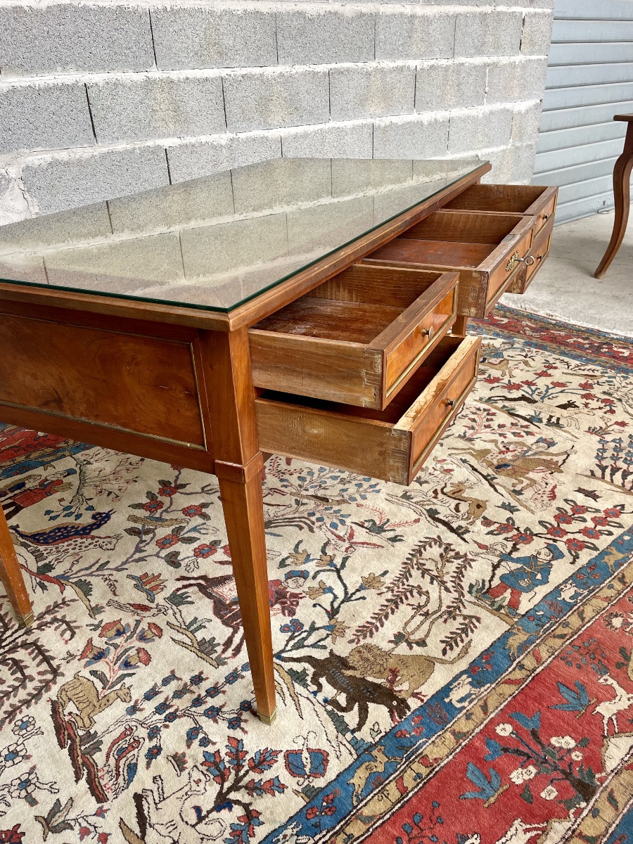 Louis XVI Style Mahogany Desk, 19th Century-photo-4