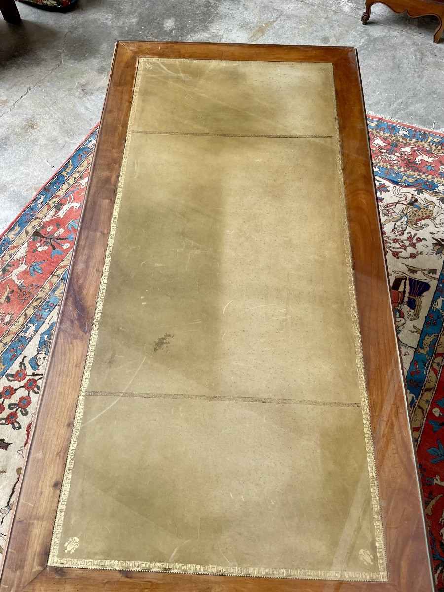Louis XVI Style Mahogany Desk, 19th Century-photo-6