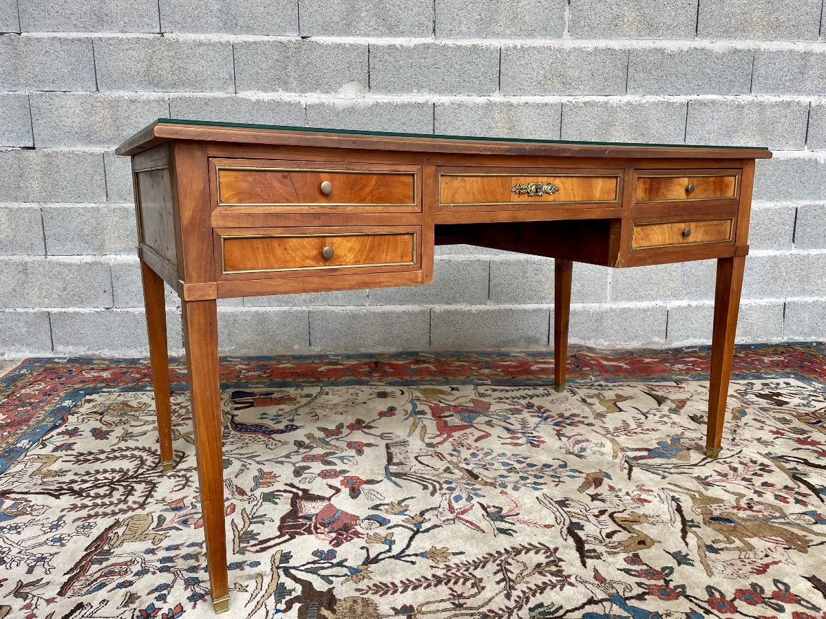 Louis XVI Style Mahogany Desk, 19th Century-photo-7