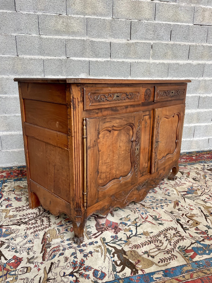 Louis XV Style Low Sideboard In Cherry Wood, 18th Century -photo-4