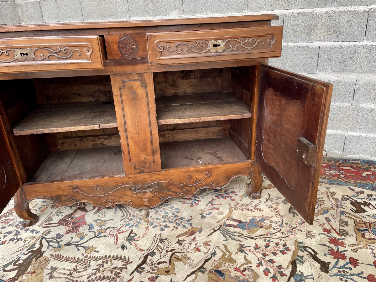 Louis XV Style Low Sideboard In Cherry Wood, 18th Century -photo-4