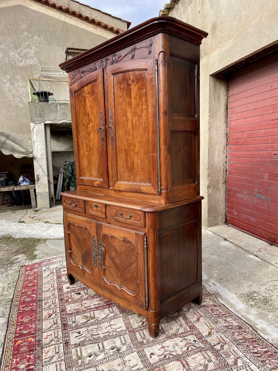 Buffet, deux  corps Louis XV, en merisier d’époque XVIIiem siècle -photo-2