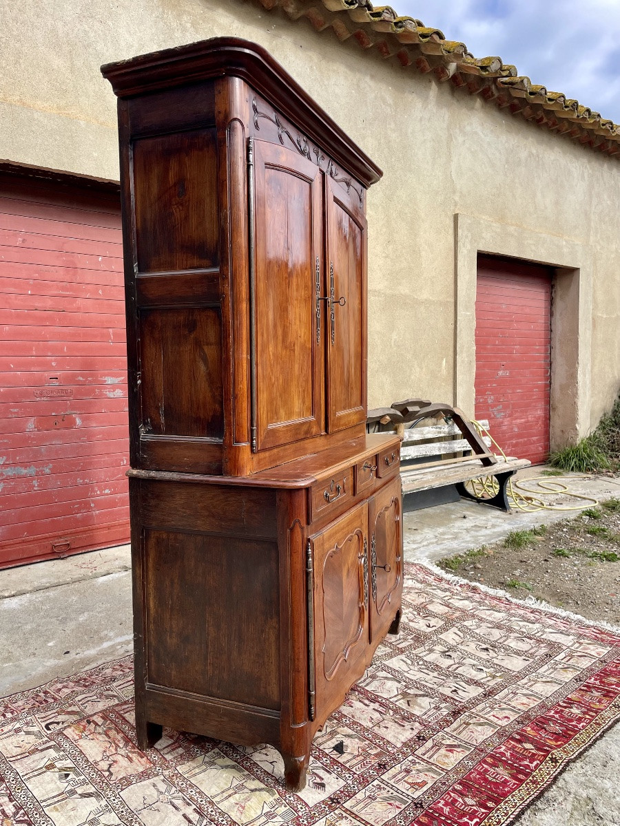 Buffet, deux  corps Louis XV, en merisier d’époque XVIIiem siècle -photo-3