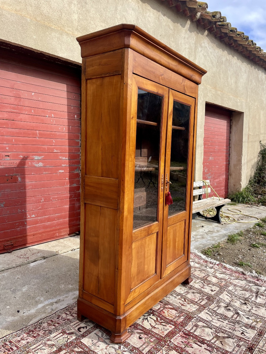 Bibliothèque,,, Louis, Philippe, en, Mérisier, d’époque XIXem siècle -photo-3