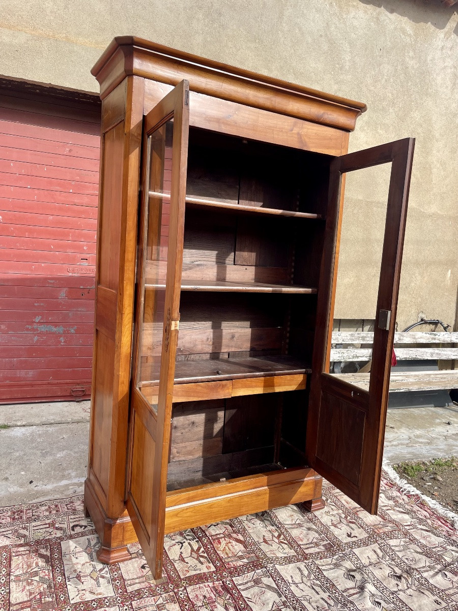 Bibliothèque,,, Louis, Philippe, en, Mérisier, d’époque XIXem siècle -photo-4