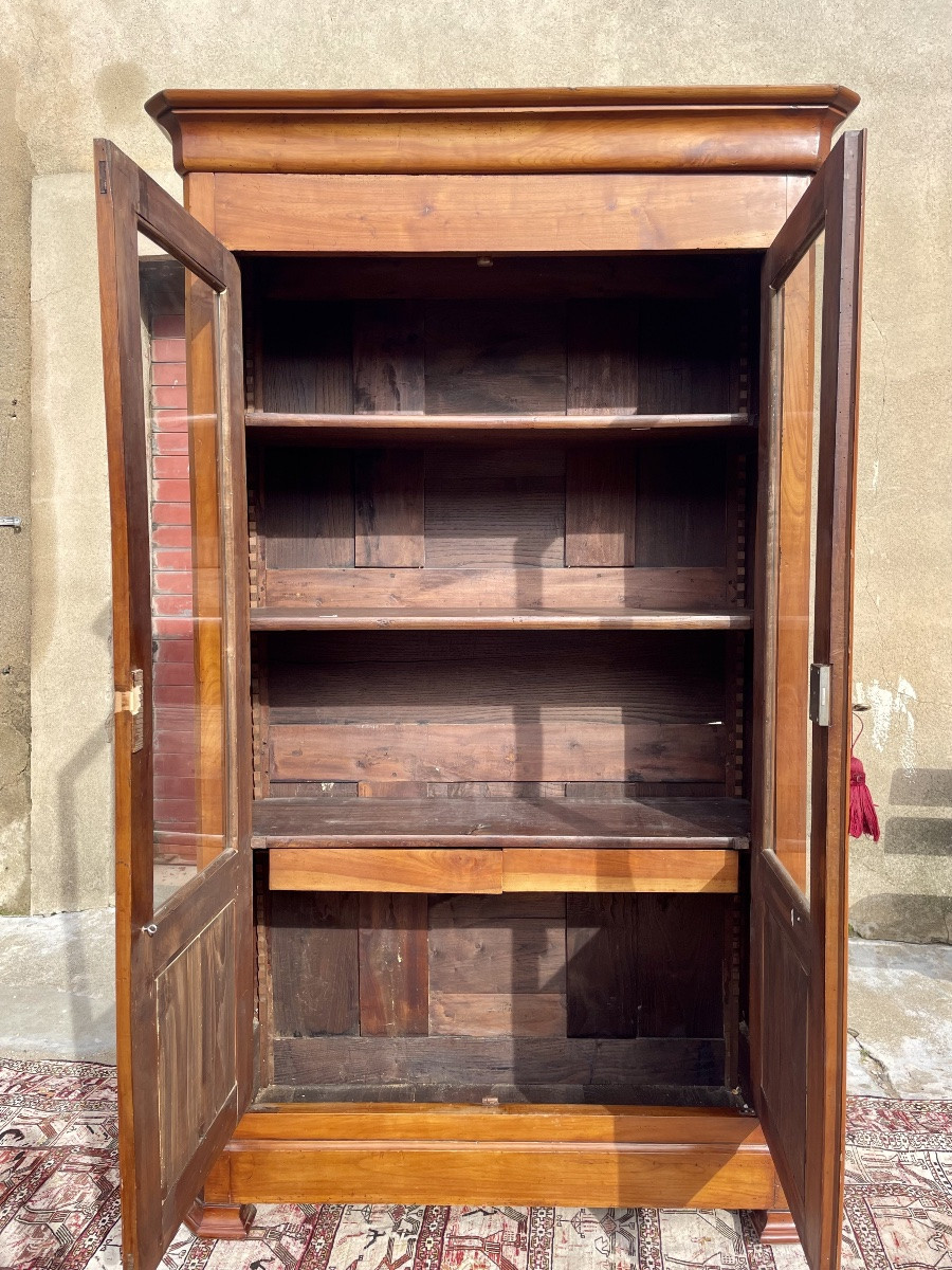 Bibliothèque,,, Louis, Philippe, en, Mérisier, d’époque XIXem siècle -photo-5