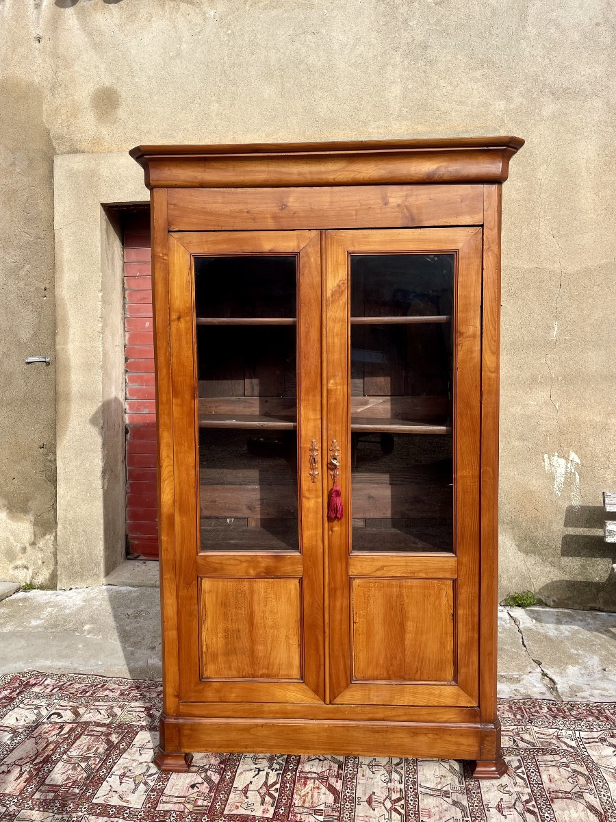 Bibliothèque,,, Louis, Philippe, en, Mérisier, d’époque XIXem siècle 