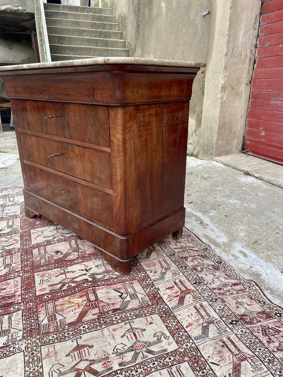 Chest Of Drawers, Restored In 19th-century Mahogany. -photo-2