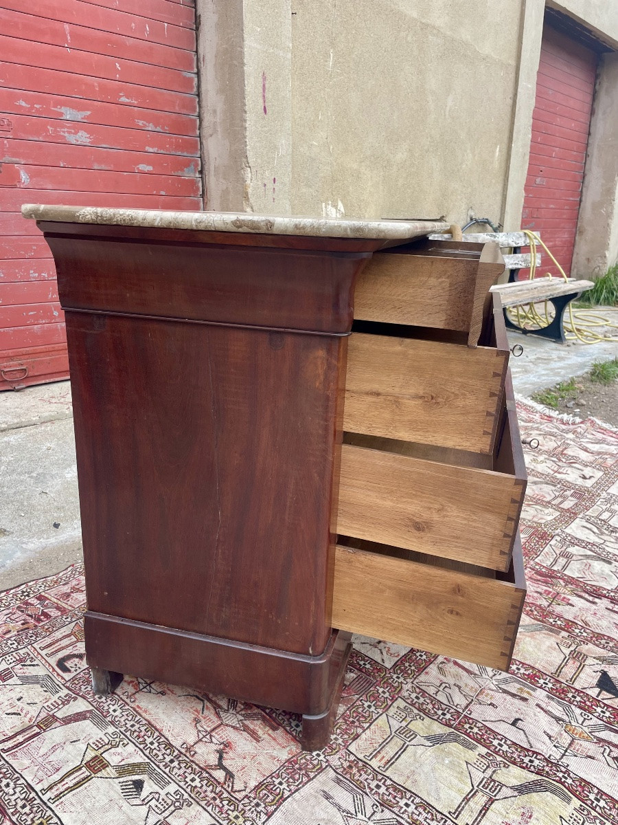 Chest Of Drawers, Restored In 19th-century Mahogany. -photo-2
