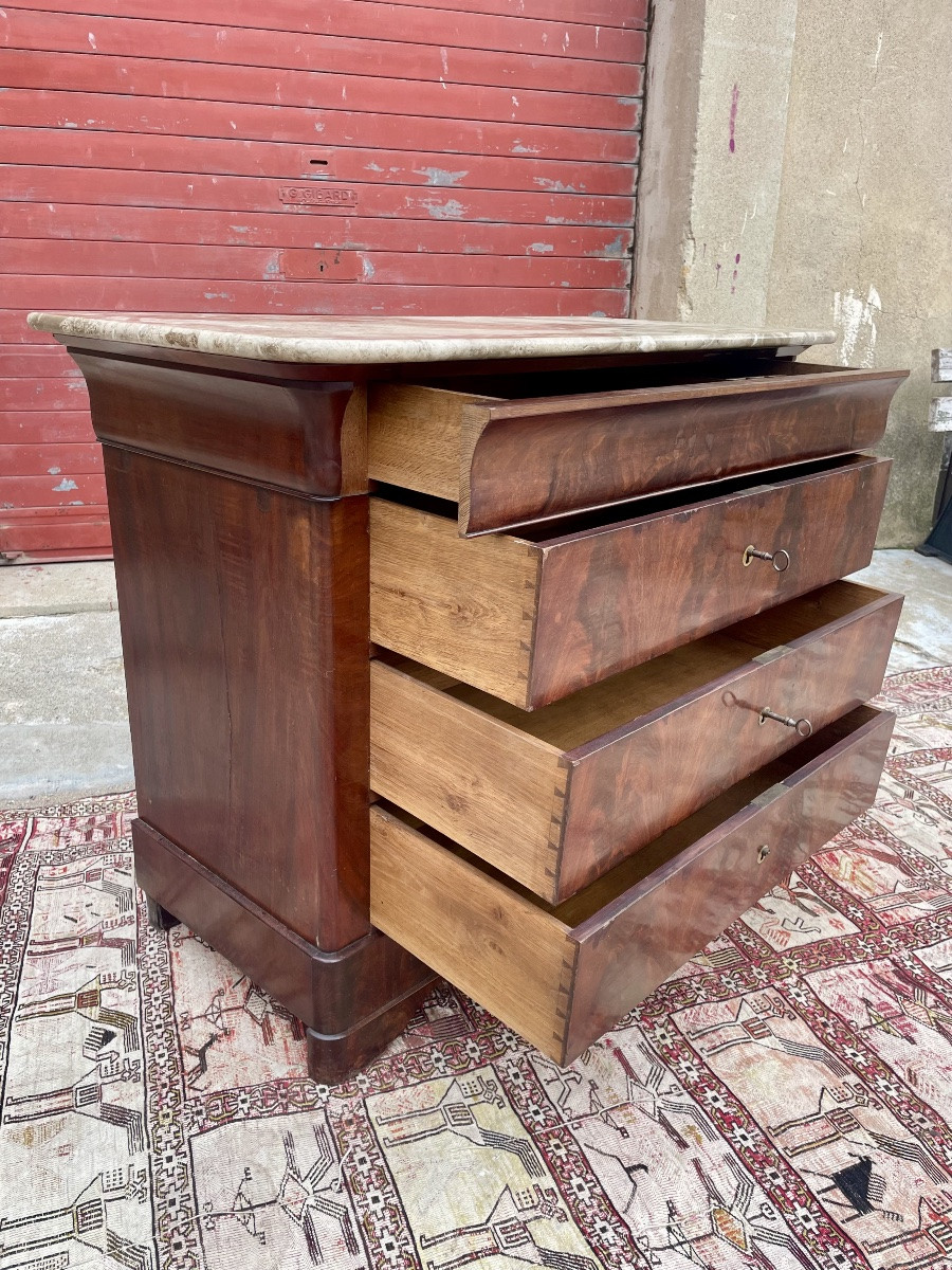 Chest Of Drawers, Restored In 19th-century Mahogany. -photo-3
